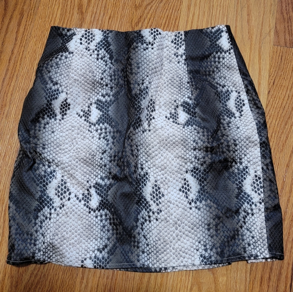 Salty Snakeskin Faux Leather Mini Skirt
